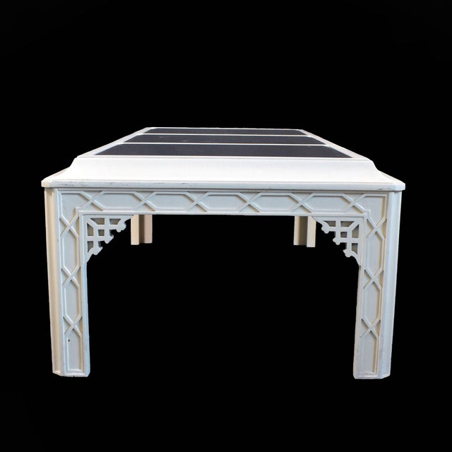 Hollywood Regency Hollywood Regency Rectangular Fretwork Coffee Table For Sale - Image 3 of 6