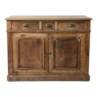 19th Century French Provincial Three-Drawer Buffet in Natural Wood For Sale