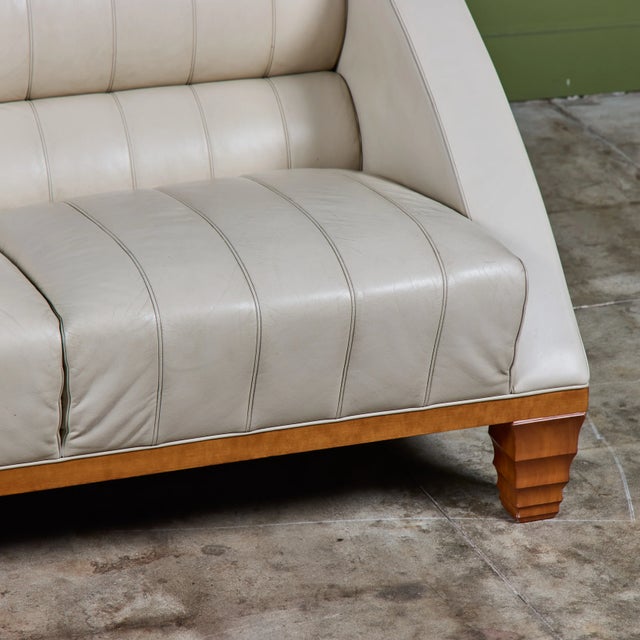 Leon Krier Aries Leather Sofa for Giogetti For Sale - Image 12 of 18