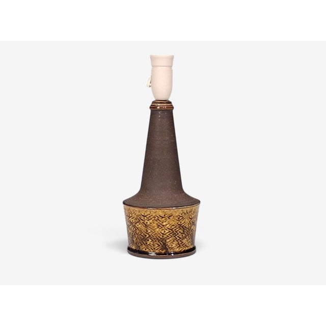 1960s 1960s Nils Kähler, Table Lamp, Brown Glazed Stoneware For Sale - Image 5 of 10