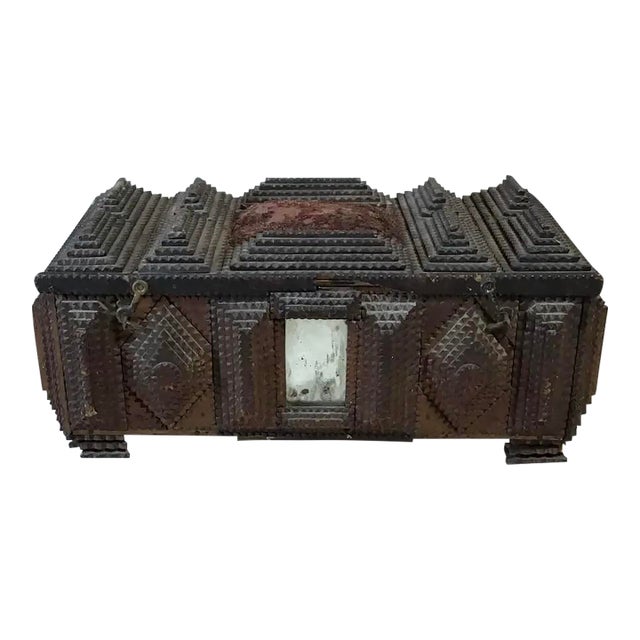 Antique "Tramp Art" Box Late 1800s to Early 1900s For Sale