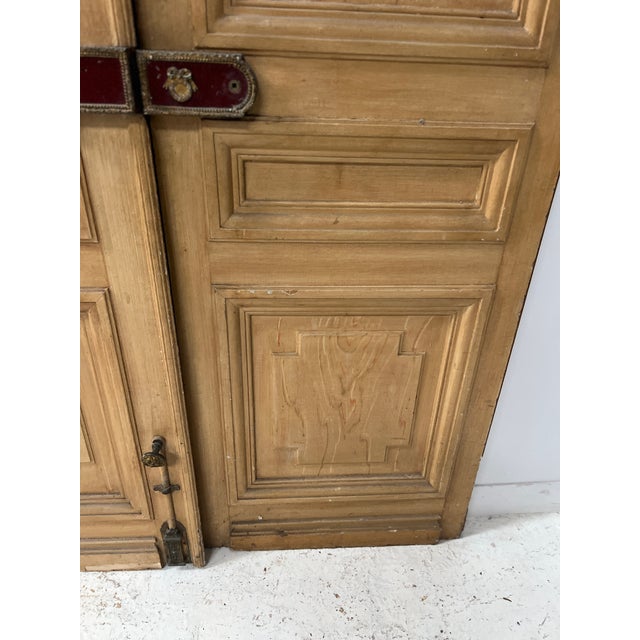 Haussmannian Double Passage Doors in Patinated Oak, 1800s, Set of 2 For Sale - Image 3 of 18