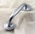 Modern style brushed nickel plated brass door pull with a satin finish. The original mounting screws are not available....