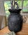 1960s Rustic Black Hand Turned Wood Honey Pot/Vase For Sale In Dallas - Image 6 of 13