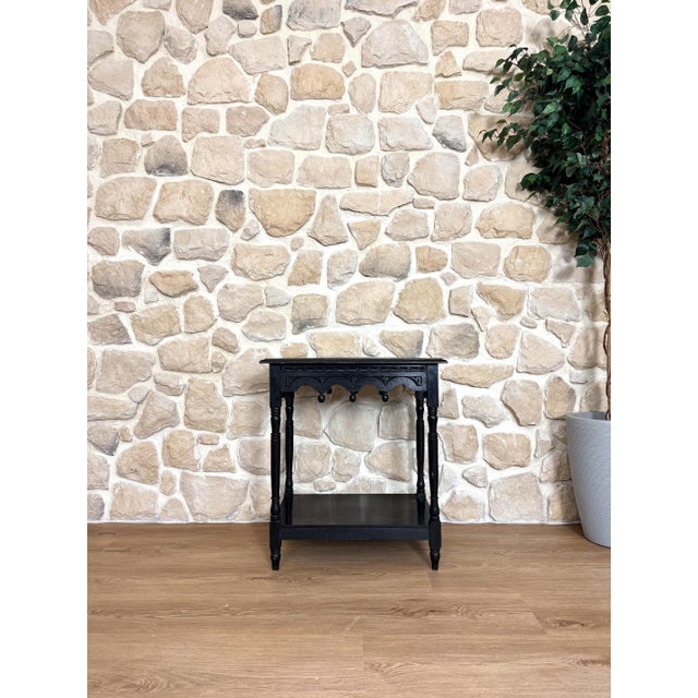 Antique Gothic Ebonised Carved Lowboy Hallway Console Table, 1890s For Sale - Image 9 of 9