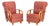Pair of Art Deco Vintage Silk Upholstered Bentwood Armchairs For Sale