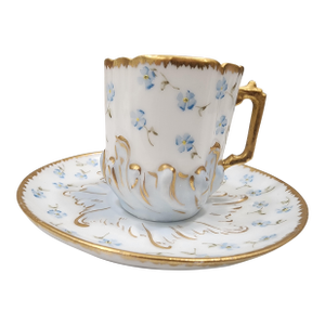 Late 19th Century Fabulous Signed Austrian Antique Teacup and Saucer Dated 1893