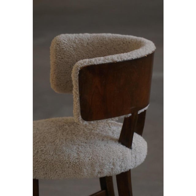 Vintage Danish Low Back Chair in Lambswool, 1940s For Sale - Image 6 of 18