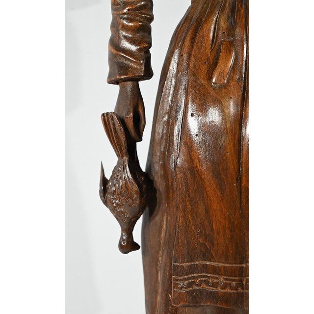 Breton Woman Returning from Market, Late 1800s, Beech For Sale - Image 13 of 18