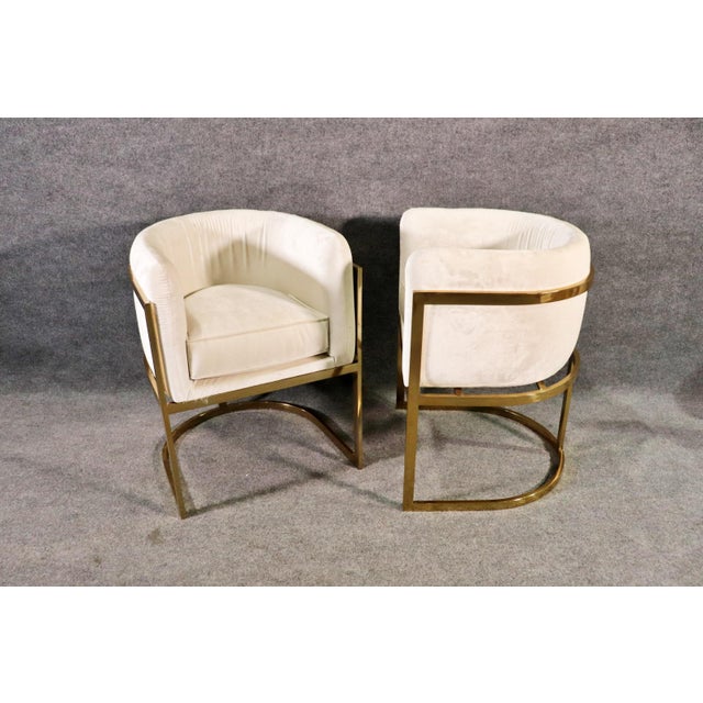Metal Mid Century Barrel Side Chairs- Pair For Sale - Image 7 of 11