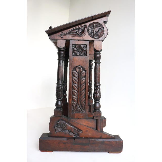 Antique 19th Century Gothic Revival Oak Lectern Book Stand, 1890s For Sale - Image 10 of 18