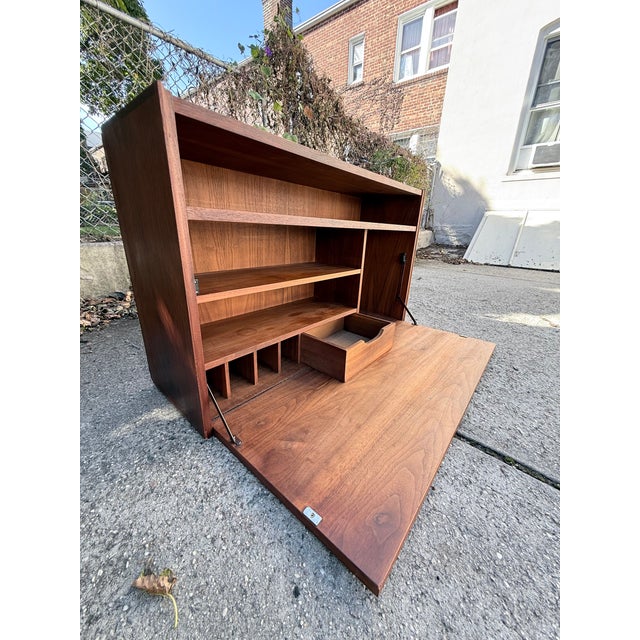Mid-Century Danish Teak Drop-Down Secretary Desk For Sale - Image 16 of 17