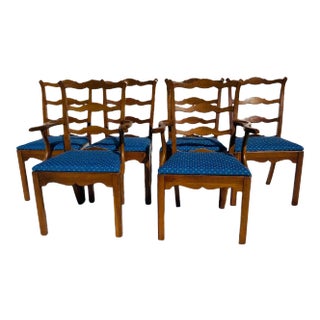 70's Timeless Statton Cherry Wood Dining Chairs S/6 For Sale