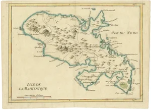 Martinique Map by Rigobert Bonne, 1768