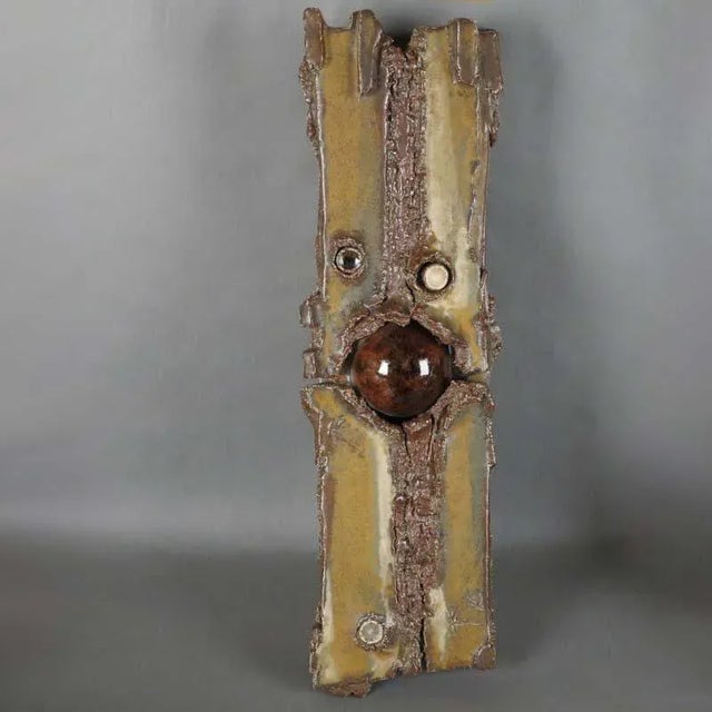 Vintage Brutalist Wall Sculpture in Studio Ceramic by Prof. Dieter Crumbiegel, 1975 For Sale - Image 12 of 12