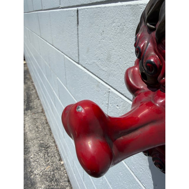 Vintage Japanese Red Lacquer Tengu Wall Mask For Sale In West Palm - Image 6 of 7