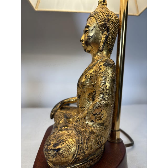 Southeast Asian Gilded Cast Iron Buddha Lamps, 20th Century, Set of 2 For Sale - Image 13 of 18