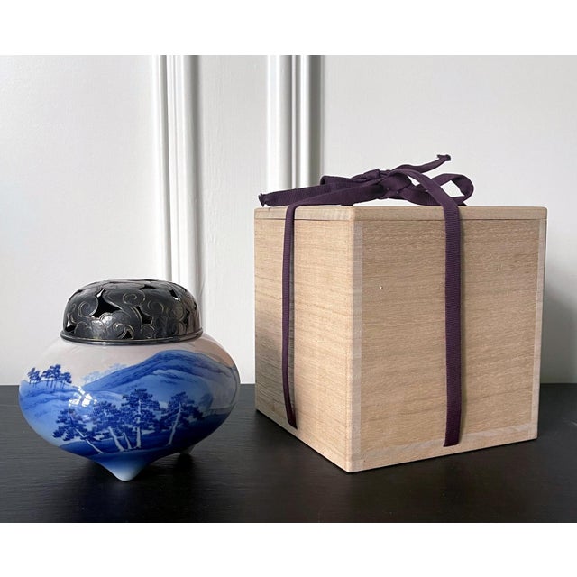 A tri-pod ceramic incense burner (koro) by Japanese Imperial potter Makuzu Kozan (1842-1916) circa late Meiji to the start...