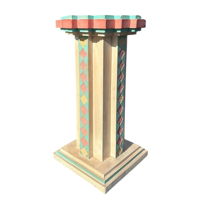 Austin Productions 1980s Austin Productions Geometric Pedestal Stand For Sale - Image 4 of 7
