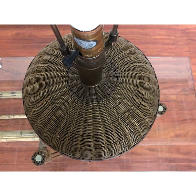 Chapman Lamps With Basket Weave Metal Bases Chairish