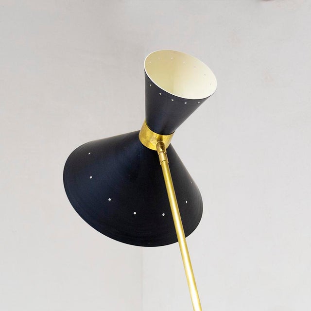 Metal Italian Floor Lamp in Brass and Marble, 1960s For Sale - Image 7 of 9