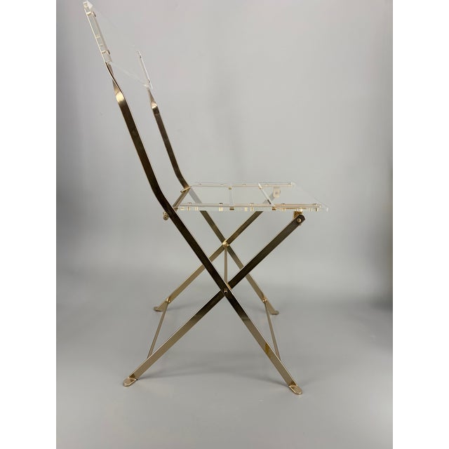 1970s Hollywood Regency Folding Chair by Yonel Lebovici and Bernard Berthet for Marais International, France, 1973 For Sale - Image 5 of 14