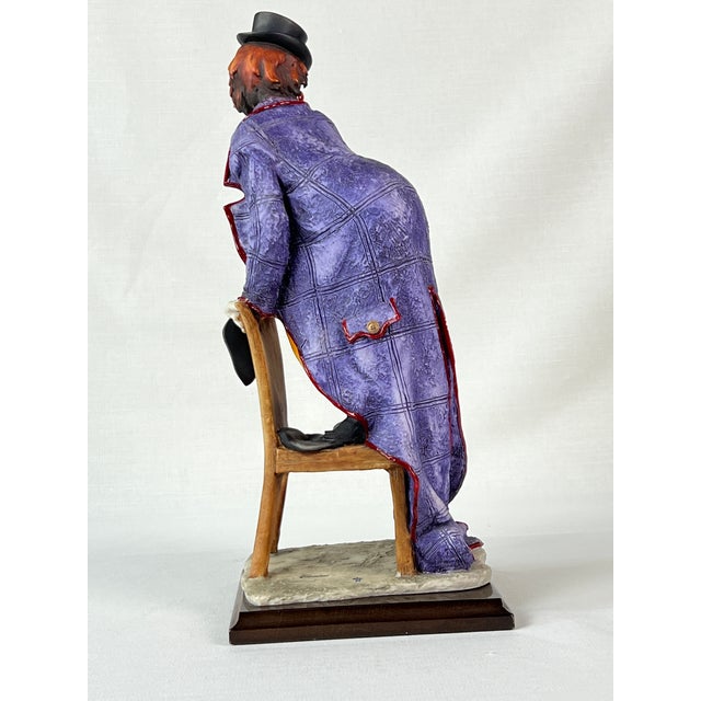 Ceramic 1980s Giuseppe Armani Signed “Clown on Chair” Italian Sculpture Figurine For Sale - Image 7 of 11