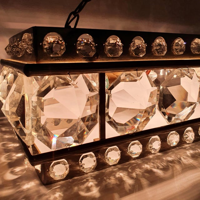 Mid-Century Swedish Crystal Glass Chandelier, 1960s For Sale - Image 10 of 11