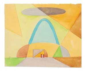 Landscape, 1960s, Mixed Media on Paper