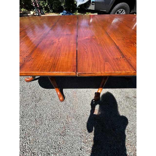 Monumental Vintage Walnut Dining Table With Queen Anne Style Pedestals For Sale - Image 17 of 18