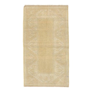 Mid 20th Century Small Washed Out Vintage Turkish Rug For Sale