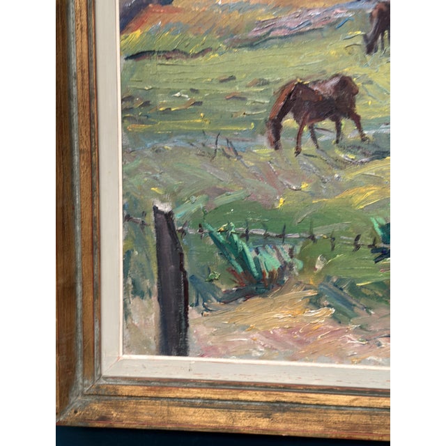 Georg Lodström, Coastal Scene with Horses, 1947, Oil on Canvas For Sale - Image 6 of 18