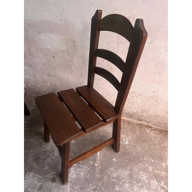 Brutalist Wooden Chairs, 1970s, Set of 10 For Sale - Image 9 of 14