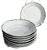 This is a set of 8 Ucagco Embassy Platinum trimmed berry / dessert bowls. Each is 5.5" wide, with platinum trim. They are...