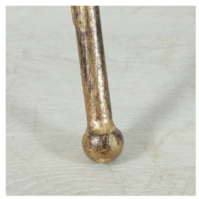 Hollywood Regency Gilt Iron and Glass Gueridon Side Table For Sale - Image 4 of 4