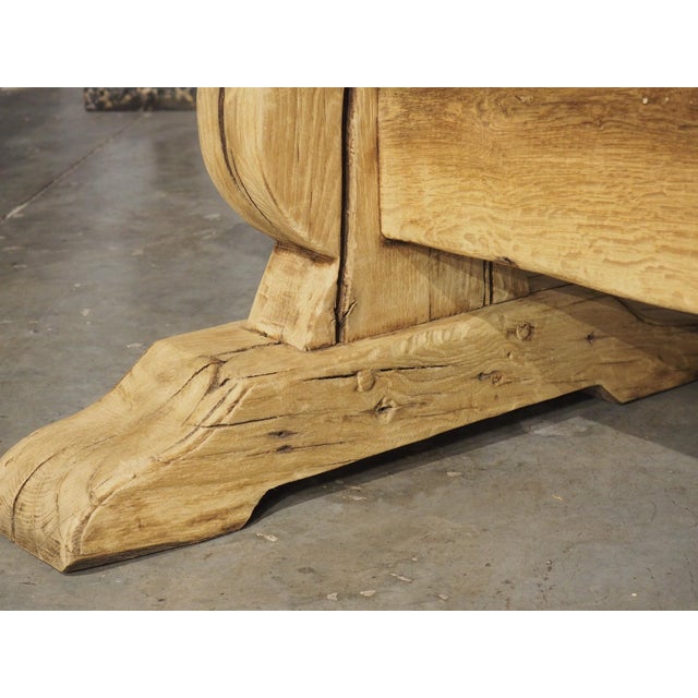 Antique French Bleached Oak Beam Stretcher Dining Table, Late 19th Century For Sale - Image 17 of 18