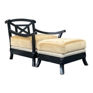 Far East Lounge Chair & Ottoman For Sale