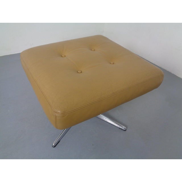 Set of Leather Swivel Easy Chair and Ottoman, Switzerland, 1960s For Sale - Image 16 of 18
