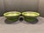 Vintage Wooden Asian Decorative Bowls in Avocado Green - A Pair For Sale - Image 4 of 9