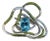 Bochic “Orient” Vintage Blue Topaz & Emeralds Ring Set 18K Gold & Silver For Sale