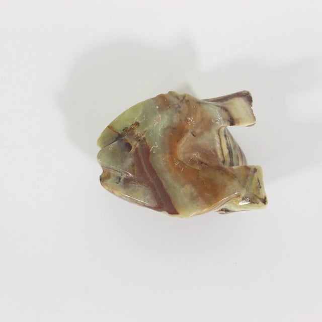 Vintage Carved Onyx Frog Figurine or Paperweight For Sale - Image 9 of 10