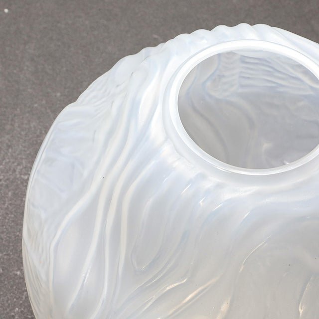 Art Deco Molded & Frosted Glass Vase With Aquatic Motif by André Hunebelle For Sale - Image 9 of 18