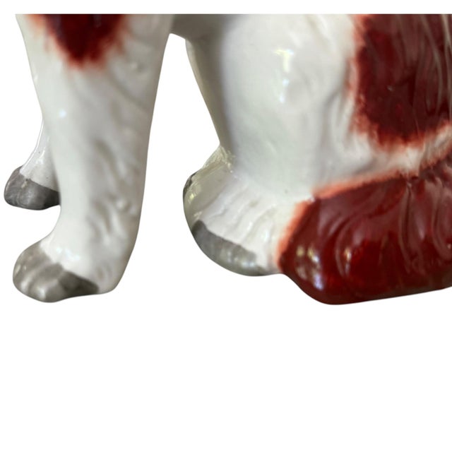 Ceramic Vintage Staffordshire Ware English Spaniel Dogs 8" Tall - A Pair For Sale - Image 7 of 14