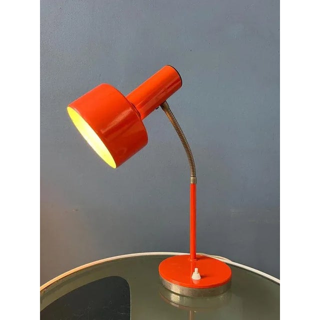 Mid-Century Modern Desk Lamp in Orange from Hustadt Leuchten For Sale - Image 5 of 11