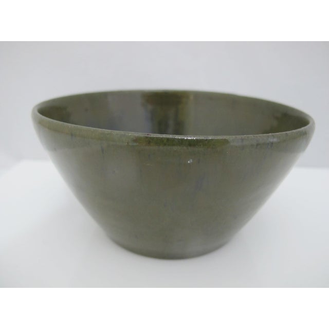 Kenneth George Cole Pottery Sanford Nc Organic Earthy Green & Blue Bowl For Sale - Image 4 of 9