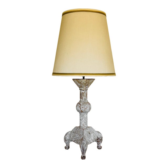 Early 19th Century Swedish Gustavian Wooden Altar Stick Lamp For Sale