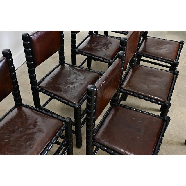 Late 19th Century English 19th Century Set of Eight Bobbin Turned Dining Chairs For Sale - Image 5 of 13