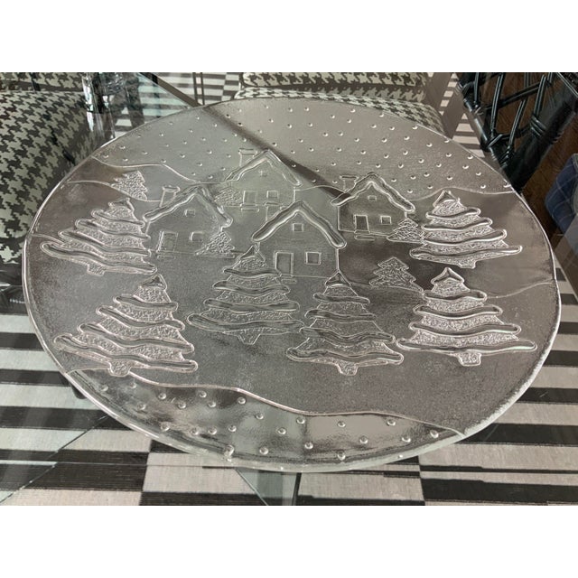 Vintage Crate & Barrel Winter / Holiday Scene Platter For Sale - Image 11 of 11