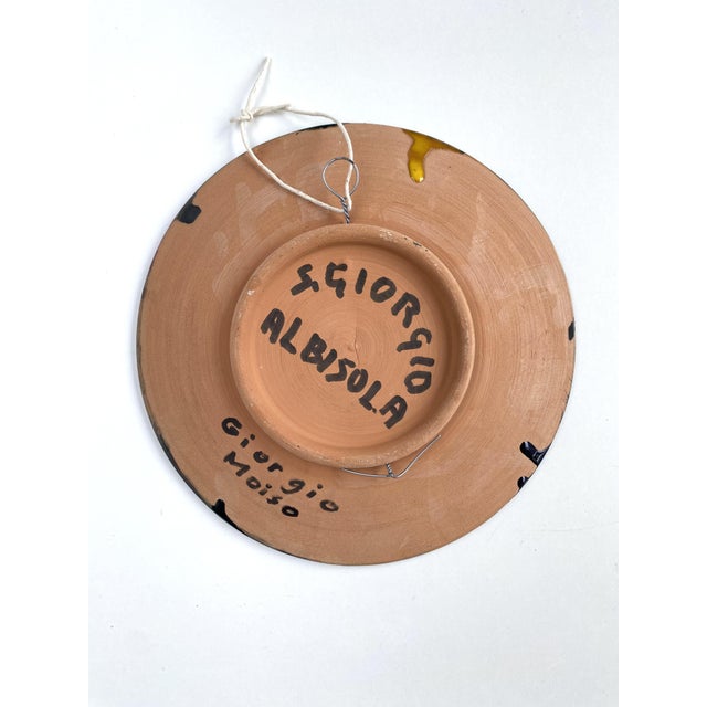 Abstract Ceramic Plate by Giorgio Moiso for San Giorgio Albisola, 1990s For Sale - Image 4 of 5
