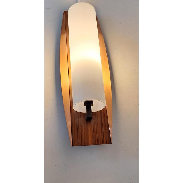 Metal Vintage Wall Lamp with Copper Frame and Teak, 1970s For Sale - Image 7 of 11